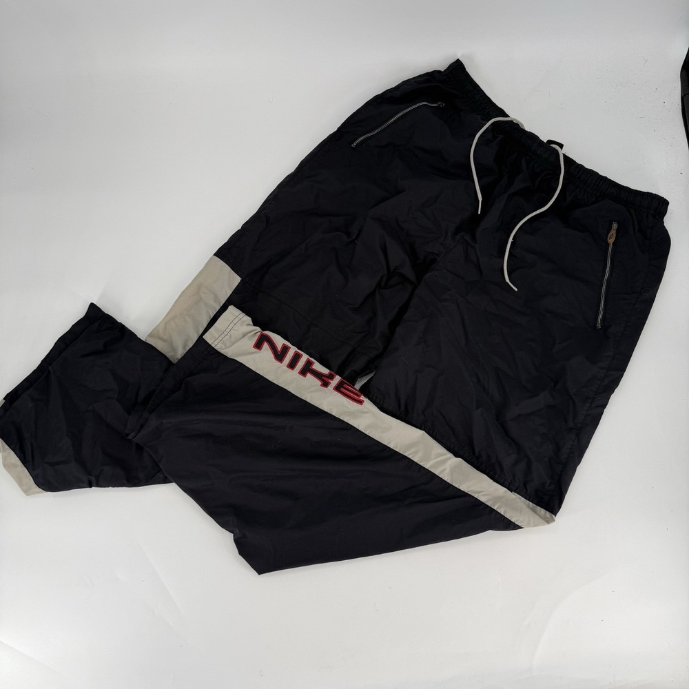 Nike Men's XL Vintage Track Pants Skate Embroidered Black Y2K Baggy